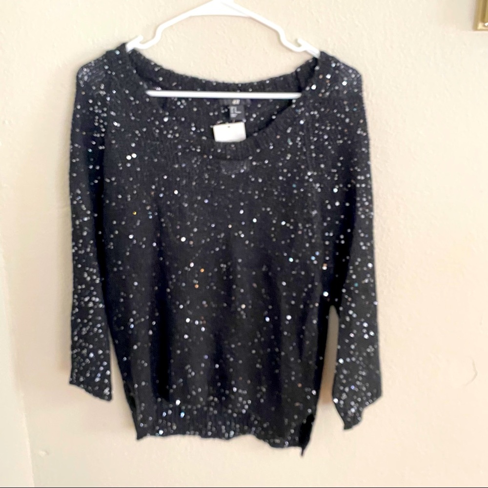 Black Sequined Sweater